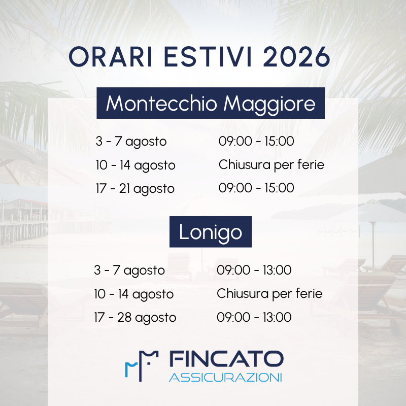Pop up sito - orari estivi 2026 - Fincato